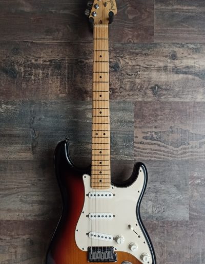 Exposición en pared de guitarra Fender American Ash Stratocaster Sunburst
