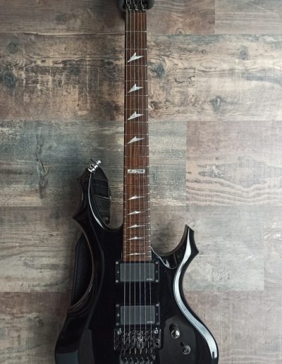 Exposición en pared de guitarra ESP LTD F-200 Black Satin