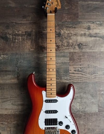 Exposición en pared de guitarra Fender Player Plus Top Strat